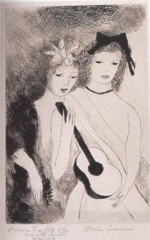 Marie Laurencin Woman Holding guitar oil painting picture